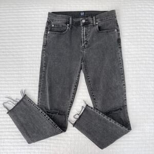 Gap Denim Women's True Skinny High Rise Ankle Cropped Jeans Faded Black Size 29